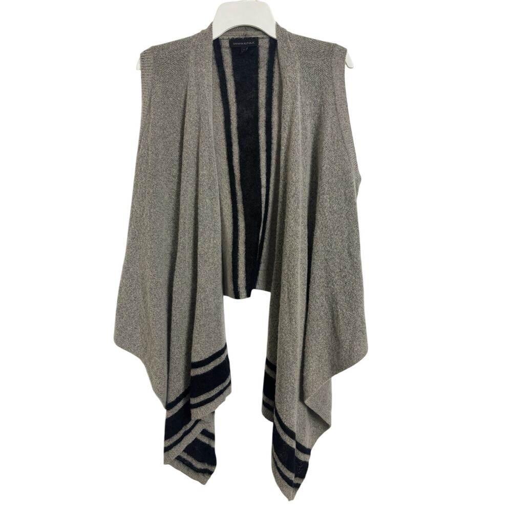 Banana Republic Wool Alpaca Mohair Blend Sleeveless Cardigan Vest S Waterfall